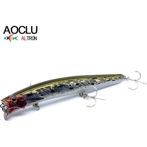 AOCLU Jerkbait lures wobblers 13cm 21g Hard Bait Minnow Popper fishing lure With Magnet for Long Casting Seabass Power Hooks