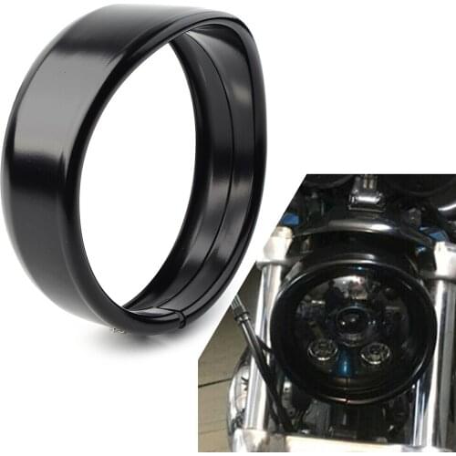 Black Motorcycle Headlight Decorative Trim Ring Visor For Harley Dyna Street Bob FXDB FXLR FXSE 1994-2020 XL883R XL1200N