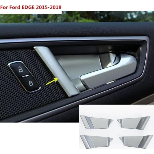 For Ford EDGE 2015 2016 2017 2018 car styling inner bowl stick trim frame inner bowl handle molding lamp hoods ABS chrome 4pcs