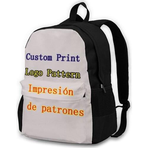 Customize The Image / Logo / Name Backpack Black Blue Pink Colors Women Men Rucksack Travel Bags Children School Bags Bookbag