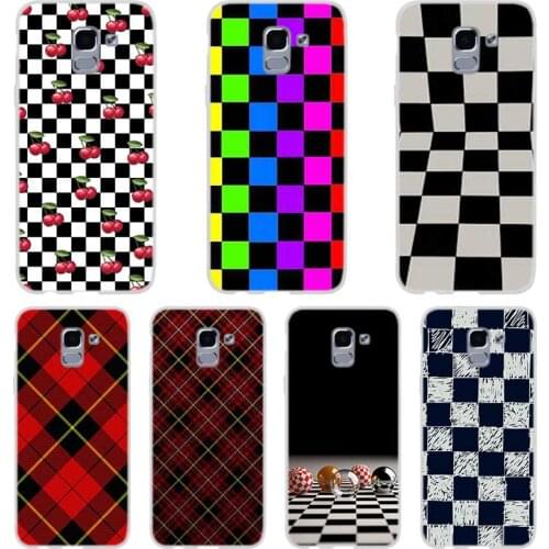 Checkerboard Checkered Phone case For Samsung Galaxy J6 J4 J8 Plus J7 2018 J3 J5 J7 Prime Pro 2017 2016 Covers