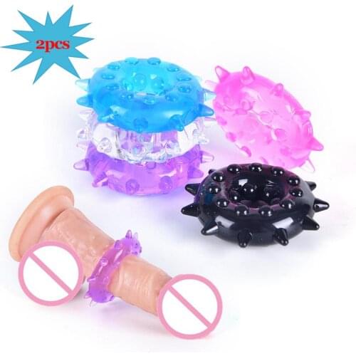 2PCS Soft Silicone Penis Ring Delay Ejaculation Cock Ring Sex Toys for Men Penis Erection Stretcher Male Chastity Device Sex