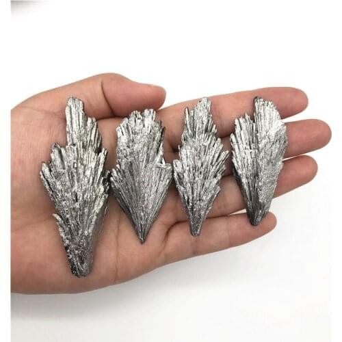 Beautiful 1pc 5-20g Sliver Titanium Black Tourmaline Aura Quartz Crystal Peacock Tail Stone Mineral Natural Quartz Crystals