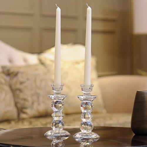 Creative Crystal Candle Holders Glass Cylinder Matching Stick Candlestick Christmas Candelabra New Home Decoration Accessories