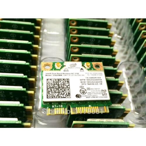 Mini PCI-e Wifi Wireless laptop card Dual Band 2.4ghz 5Ghz For Intel 3160 3160HMW 802.11ac Wireless AC + Bluetooth-compatible