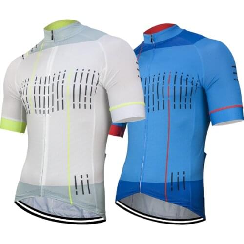 2019 Team New White Blue Cycling Jersey Customized Bike Road Mountain Bicycle Wear Tops Bike Clothing Cycling Shirt Breathable