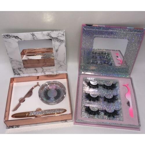 New Styles Lash Packaging Eyelashes with Eyeliner Pen Lash Applicators Eyelash Box Custom Private Logo Packaging