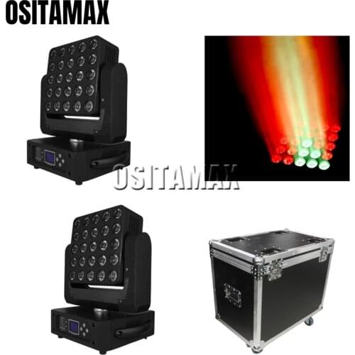 OSITAMAX-A 2pcs led audience blinder matrix beam wash moving head 25x10w +led flight case (2in1) rgbw stage equipment lighting