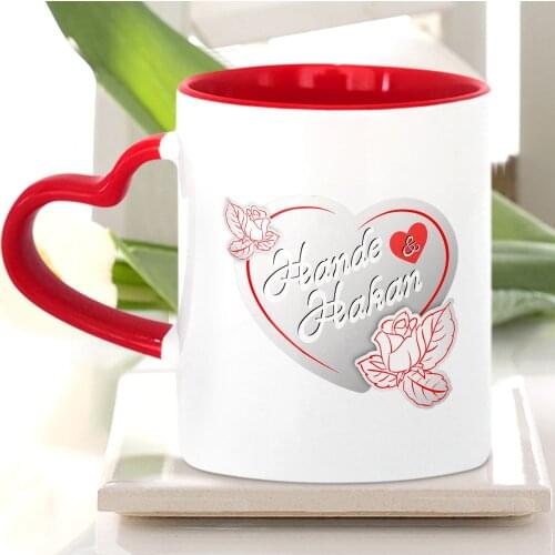 Personalized Valentines Day Design Red Heart Mug Cup-20
