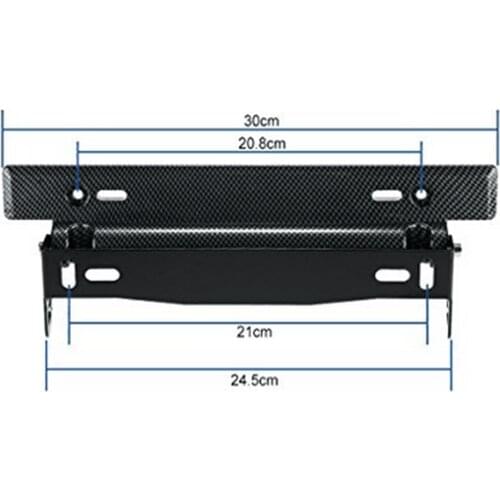 Adjustable Car License Plate Frame Holder Carbon Fiber Racing Number Plate