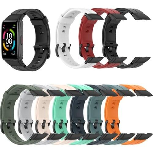 Silicone Straps For Huawei Honor Band 6 Smart Bands Ferrous Metal Connector Replacement Sport Watchband
