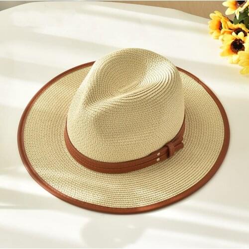 Panama Hat Summer Sun Hats For Women Men Beach Straw Hat Harajuku UV Sun Protection Travel Cap Women Hat 2021