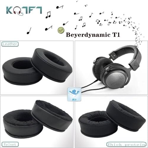 KQTFT Protein skin Velvet Replacement EarPads for Beyerdynamic T1 Headphones Ear Pads Parts Earmuff Cover Cushion Cups