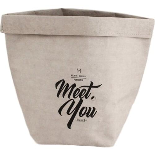 Kraft Paper Makeup Brush Storage Bag Reusable Storage Bag Suitable For Food, Fruit Large-capacity homeware storage bag Durable