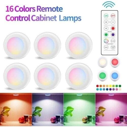 Dimmable Touch Sensor RGB 16 Colors LED Under Cabinet Light Remote Control Night Light Party Bar Lighting Decor Wardrobe Lamp