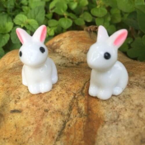 ZOCDOU 1 Piece Steppe Grass Rabbit Lovely Cony Coney Hare Model Small Statue Little Figurine Crafts Figure Ornament Miniatures