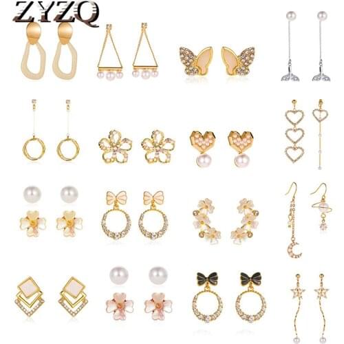 ZYZQ S925 Needle Baroque Simple Imitation Pearls Earrings Sweet Tassel Earrings Mothers Day Gift Fashion Jewelry