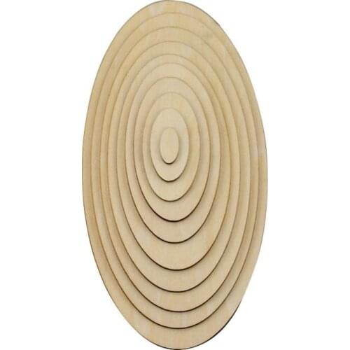 120pcs/set 40mm Blank unfinished wooden oval crafts supplies laser cut rustic wood wedding rings ornaments 171180