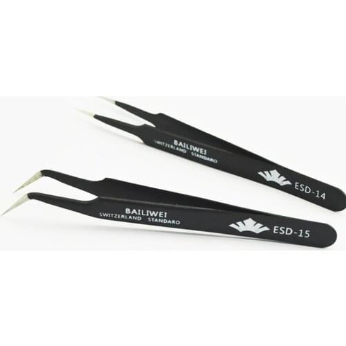 2 pcs Black Nail Art Acrylic Gel Picking Tool Rhinestones Gem Decor Black Eyelash Tweezers Hot Selling