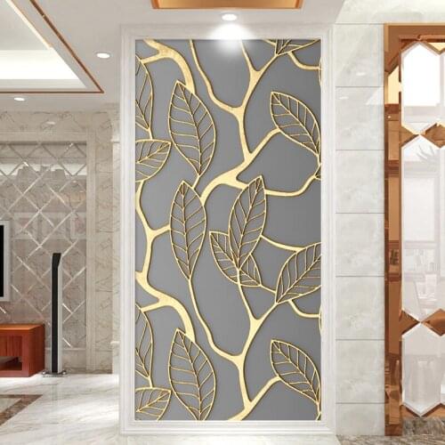 2pcs/set Tree Leaves DIY Door Wall Stickers Home Decor Bedroom Porch Art Mural Self-adhesive Peel & Stick PVC Wallpaper