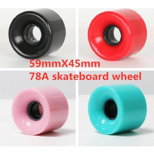 59mmX45mm 78A Little Fish Skate Board Tyre PU Skateboard Wheel 59mm Road Street Asphalt Ground 59 45mm ABEC7 Bearing 4pcs Rodas