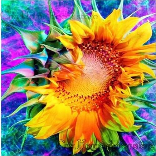 5D diy diamond paintings embroidery pattern sunflowers under sun 3d cross stitch kits room decor crafts floral wall stickers