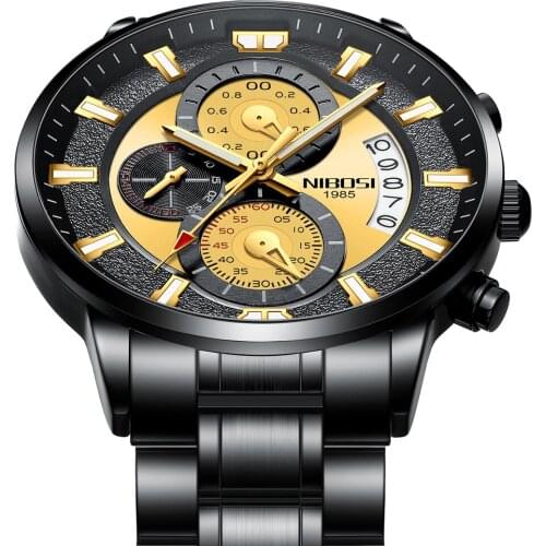 NIBOSI Chronograph Watches For Men Top Brand Fashion Men Watches Waterproof Sprots WristwatchRelogios Mascoulinos