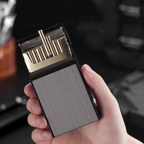 20 Sticks Cigarette Box Case Space Aluminum Slim Cigarette Case Lighters Portable Cigarette Case Mens Gifts Smoking Accessories