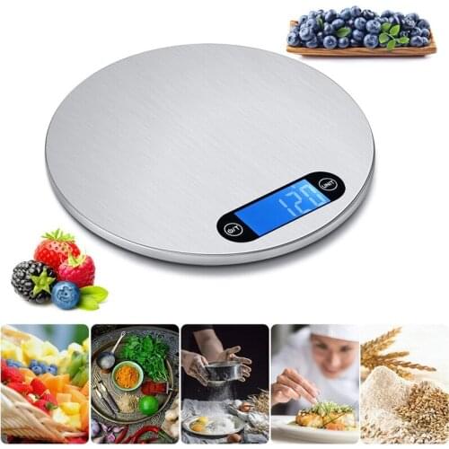 Digital Multi-function Ultra-thin LCD Display Food Kitchen Electronic Scale Stainless Steel 5000g/1g 5kg Weight Tools