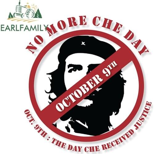 EARLFAMILY 13cm x 12.1cm for Che Guevara Warning Funny Car Stickers Waterproof Scratch-Proof Decal Creativite Bumper Car Styling