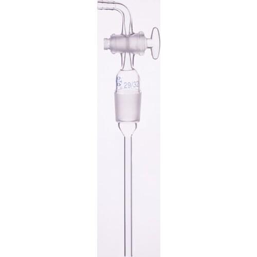 Curved suction connector,Feeding tube,Glass valve 29/32,200mm long under the scrub,Joint with glass stopcock