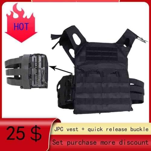 JPC Tactical Vest Military Gear 2pcs Plate Carrier Molle Vest Hunting Accessories Military Equipment with Quick Release Buckle