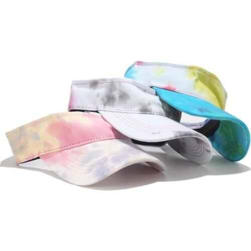 2020 Top empty hat Tie-dye Visors Men Women Outdoor Sport hat Summer peaked Cap Hat for Golf Hiking Tennis running Sunscreen cap