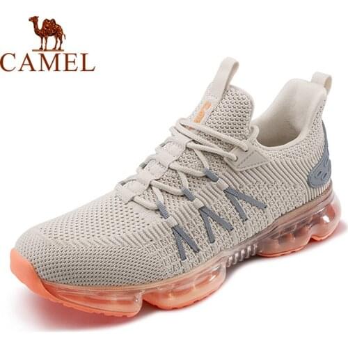CAMEL Men Women Air Cushion Shoes Running Shoes Mens Outdoor Fashion Leisure Footwear Womens Sneakers Breathable Mesh Shoes