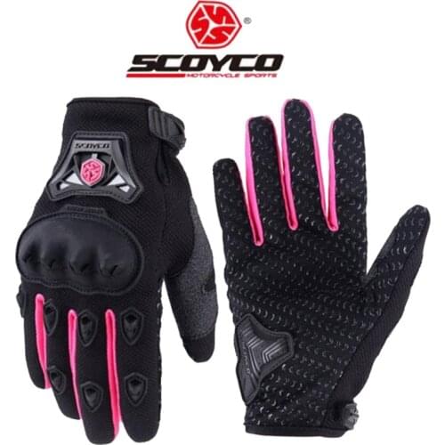 2019 Summer New SCOYCO Motorcross Motorcycle Gloves cross-country Motorbike Glove Breathable Wear-resistant black pink color
