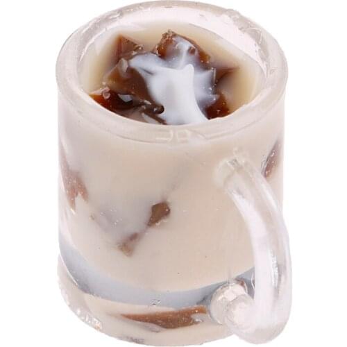 Mini Resin Coffee milk jelly Tea Cup Simulation Miniature Drinks Model Toy Decoration 1/12 Dollhouse Miniature Accessories
