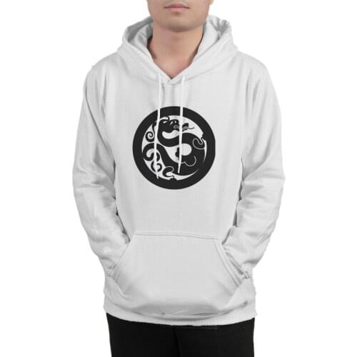 Mens Hoodie Dragon Long Games Black Matching Tops Retro Sweat Homme 37004