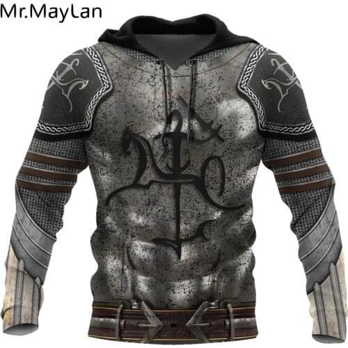 Custom New Knight Warrior Men Hoodie Knights Templar Harajuku Fashion Jacket pullover Unisex Cosplay hoodies Drop ship