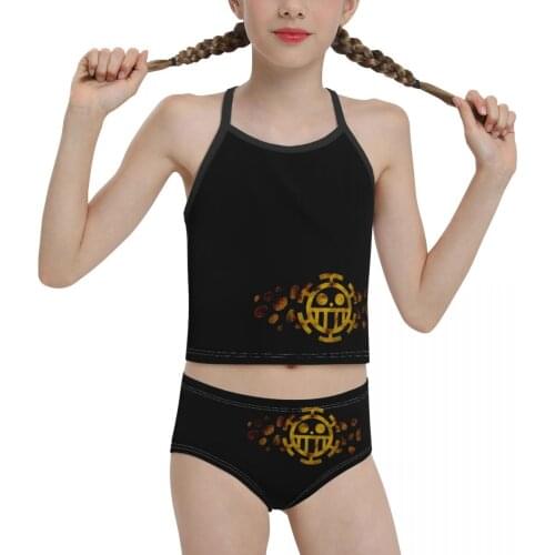 National Swimsuit for Children young Girl Print Trafalgar Law Print Bikini 2021 Wholesale Brand Girl Swimming Suit