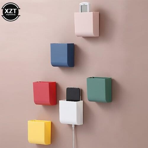 Wall Mounted Decor Cell Phone Holder For Remote Control Desktop Storage Box Room Accessories Office Desk Organizer Home Supplies