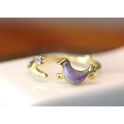 Newest Listing Bird on the Branch Ring Animal Ring Adjustable Knuckle Ring Wrap Ring