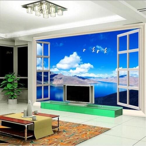 Beibehang Large - scale custom wallpaper Dreamland Wonderland 3D stereoscopic landscape TV decorative wall paintings
