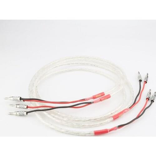 One Pair HIFI Silver-plated Speaker Cable Hi-end 6N OCC Speaker Wire Loudspeaker cable hifi dedicated audio connection cable