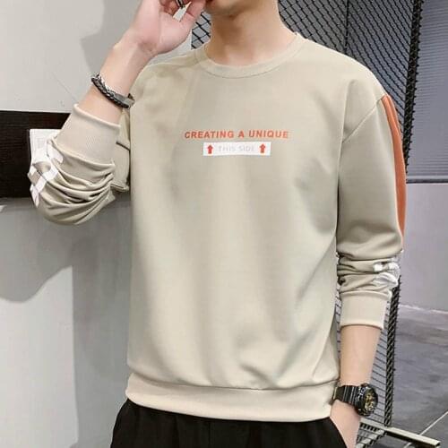 Autumn wei clothes mens Korean version of loose clothing mens spring and coat long-sleeved t-shirt trend top autumn clothes