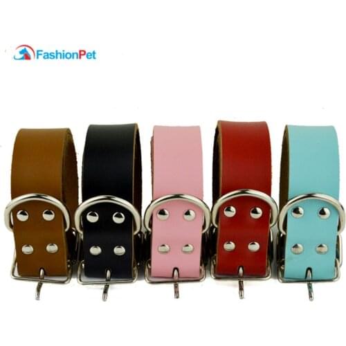Hot Quality Genuine Crow Leather Large Dog Collar Plain Pet Dog Collar For Medium Big Dogs