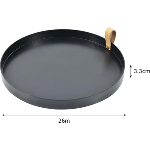 Tray Storage Desk Organizer Table Decorate Cosmetics Jewelry Sundries Display Makeup Bedroom Round Solid Color Storage Organizer