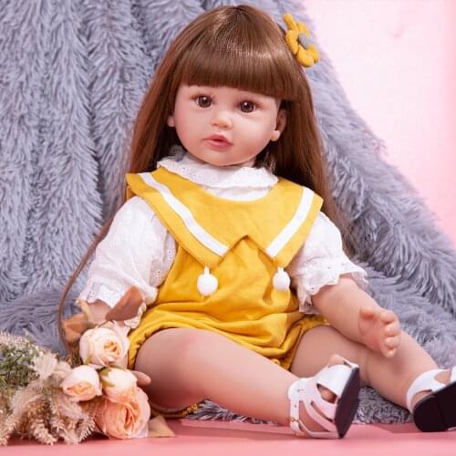 Realistic 60 CM Reborn Baby Dolls Cloth Body Princess Babies Birthday Gift Present Girls Bonecas For Kids Playmate Gifts