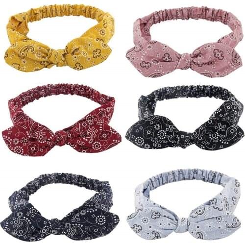 Ruoshui Woman Cute Rabbit Ear Headband Vintage Hairband Bezel Cross Hair Accessories Femme Turban Headwear Head Hoop Headwrap