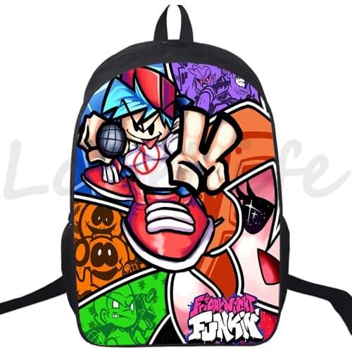 Friday Night Funkin Print Backpack for Children School Bag Teens Boys 3D Cartoon Travel Bag Student Bookbag 16 Inch Mochila Gift