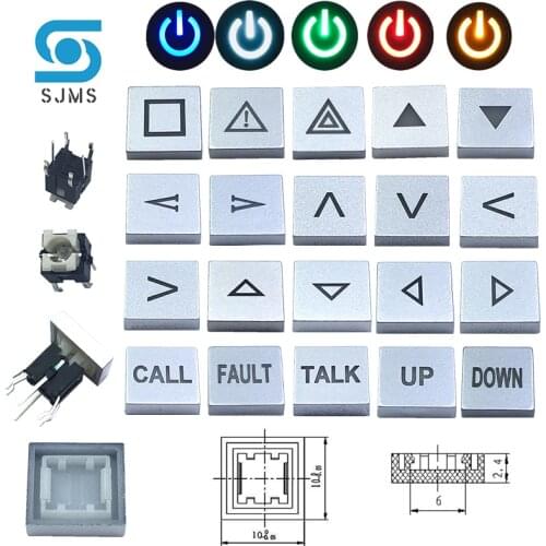 SJMS 5Pcs 6*6*9.5mm 6PIN DIP With LED Through Hole Micro Push Button Tactile Momentary Indication Button mode Arrow UP DOWN CALL